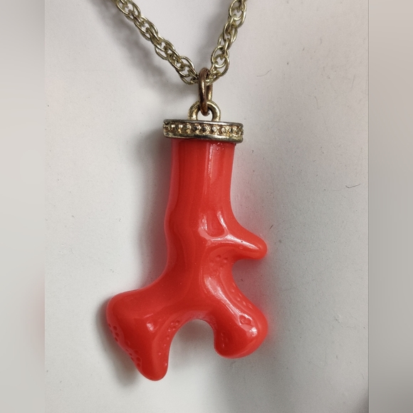 Vintage Kenneth Jay Kane Oxblood Coral Branch Necklace - Picture 2 of 5